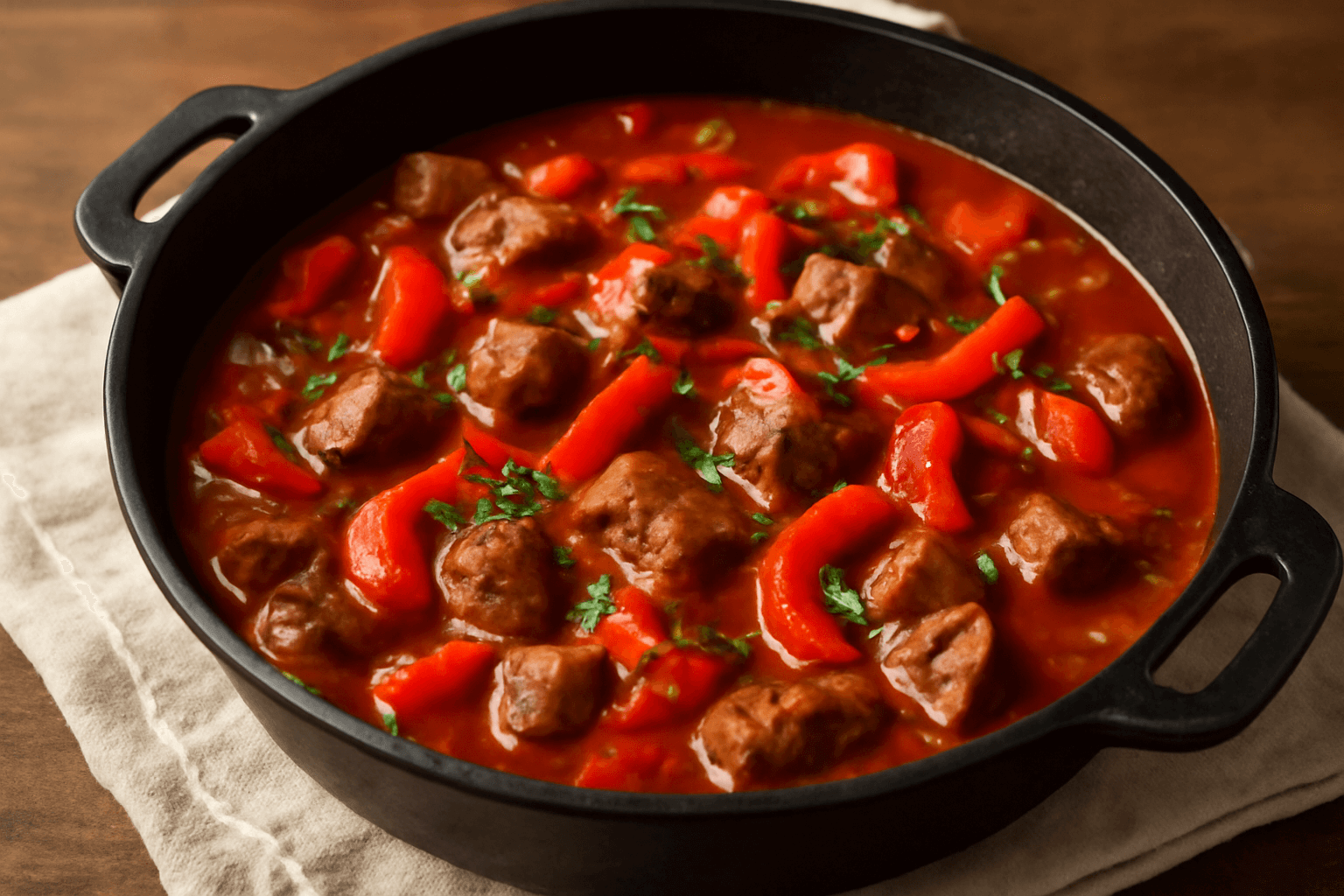 Autentiškas guliašas su paprika: troškinys, kuris sušildo