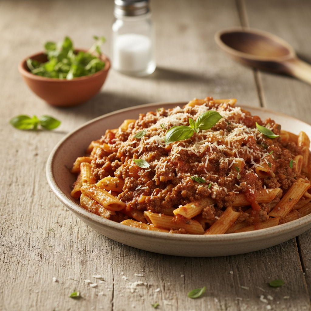 Greita ir soti vakarienė: makaronai su faršu, kuriuos paruošite per 20 minučių