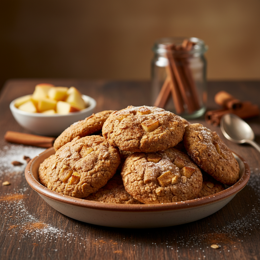 Lengvai pagaminami sausainiai su obuoliais, kurie kvepia rudeniu