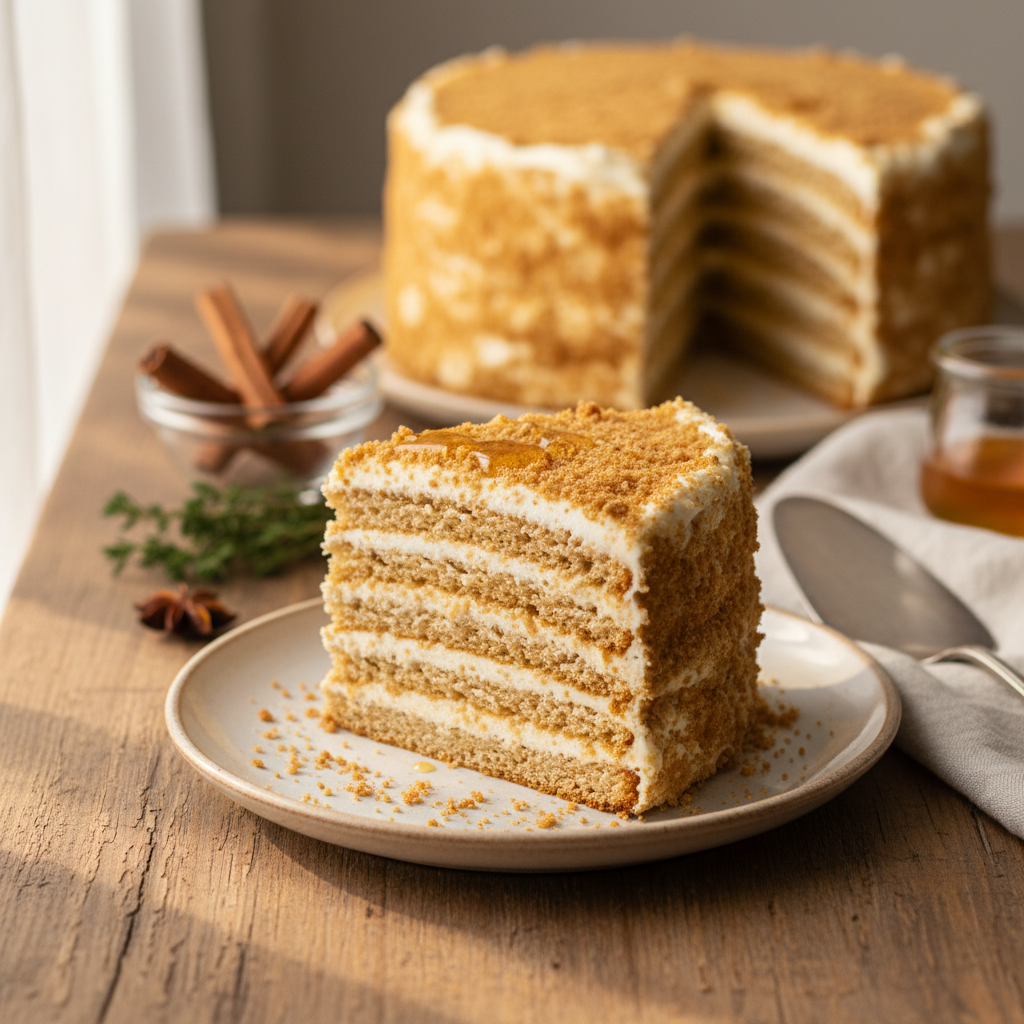 Tobulo medaus pyrago paslaptis: kaip išgauti gardų skonį ir minkštą tekstūrą