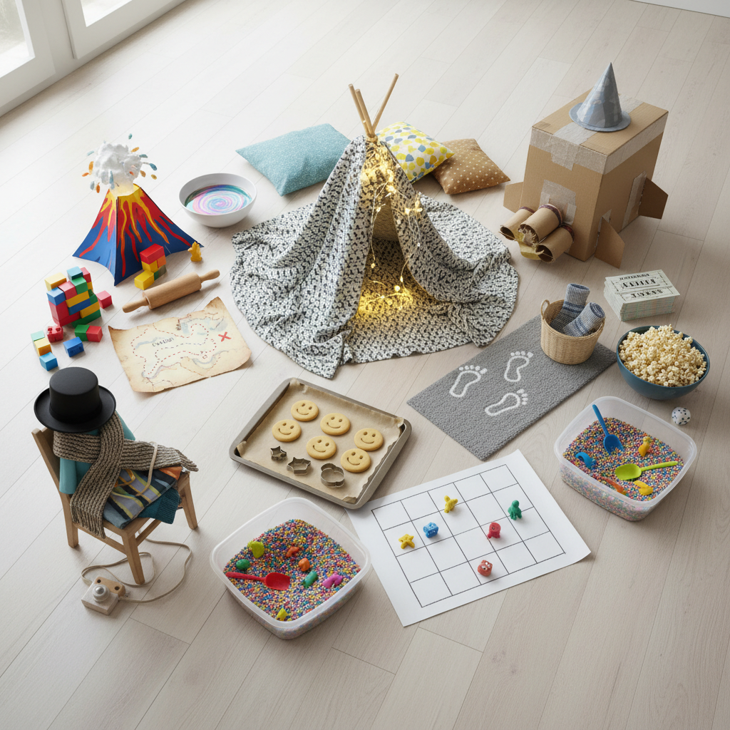 10 idėjų, ką veikti su vaikais namuose, kai lauke lyja