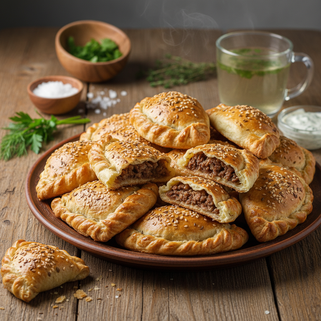 Burnoje tirpstantys pyragėliai su mėsa: paprastas receptas