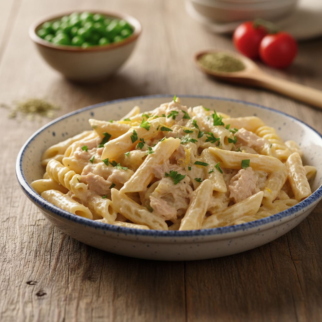 Kreminiai makaronai su tunu: greita vakarienė šeimai