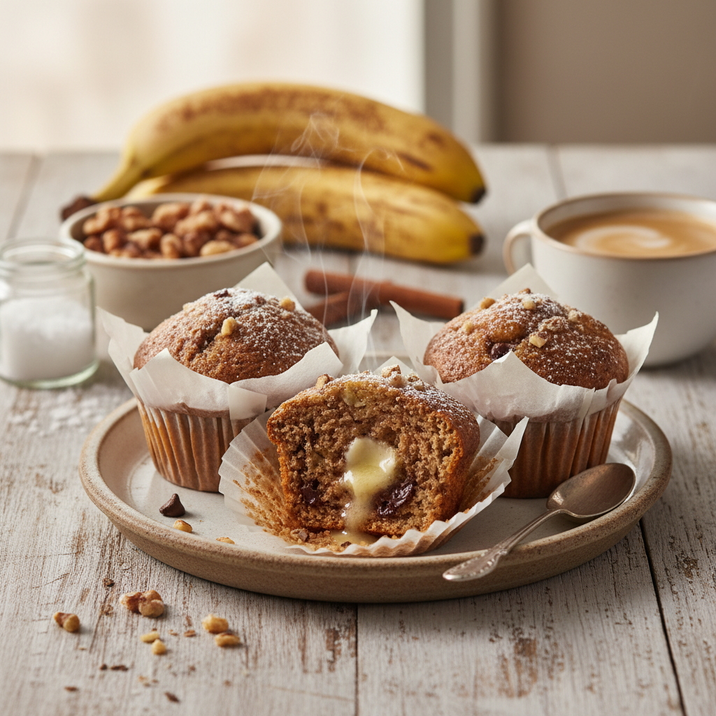 Minkšti ir drėgni bananiniai keksiukai: paprastas receptas