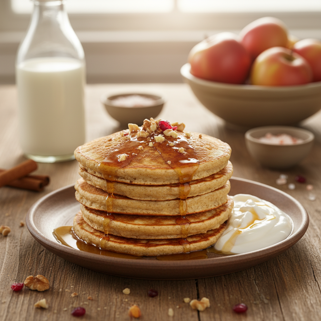 Purūs blynai su obuoliais ir kefyru: paprastas receptas