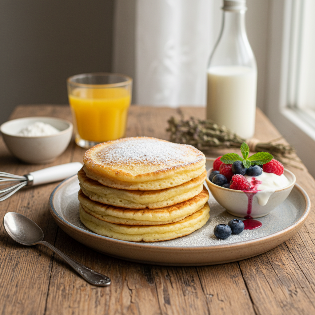 Purūs lietiniai su kefyru: receptas, tirpstantis burnoje