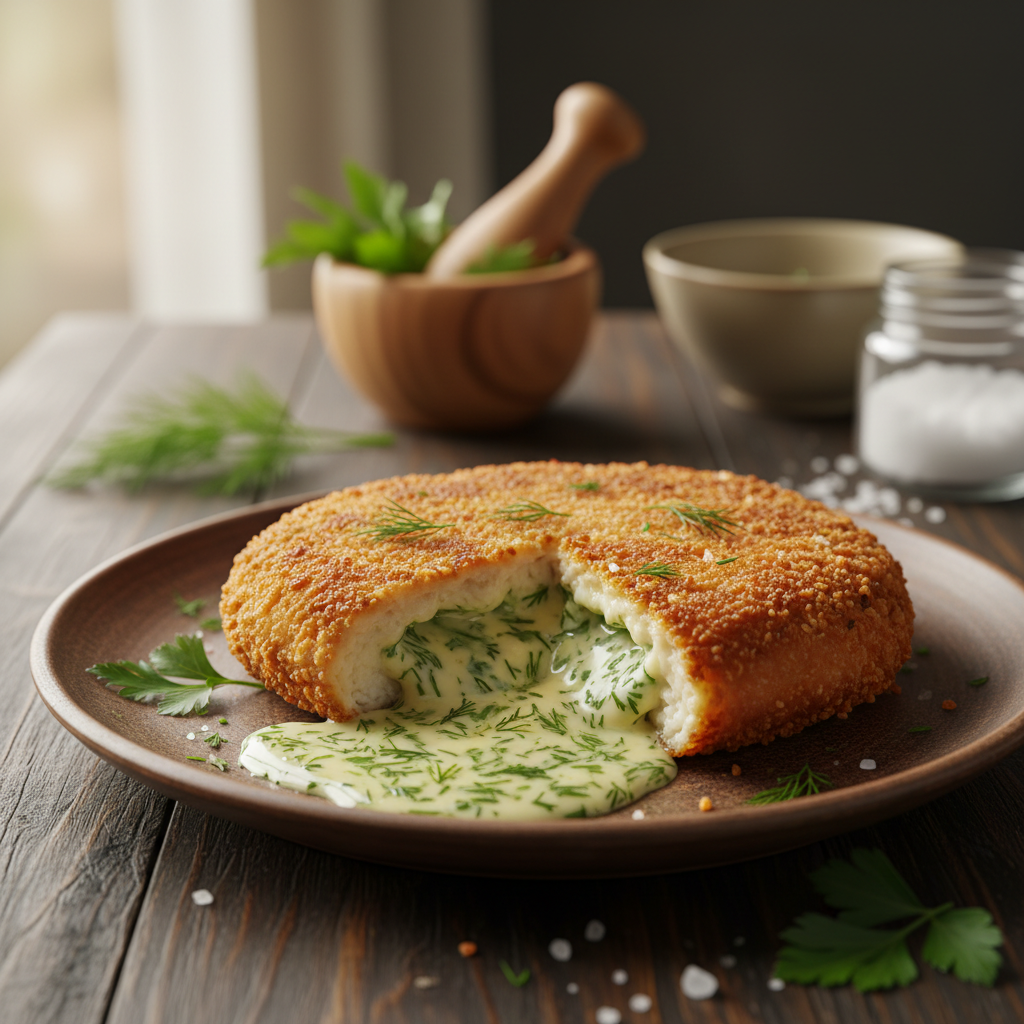 Sultingi Kijevo kotletai orkaitėje: paprasčiau nei keptuvėje