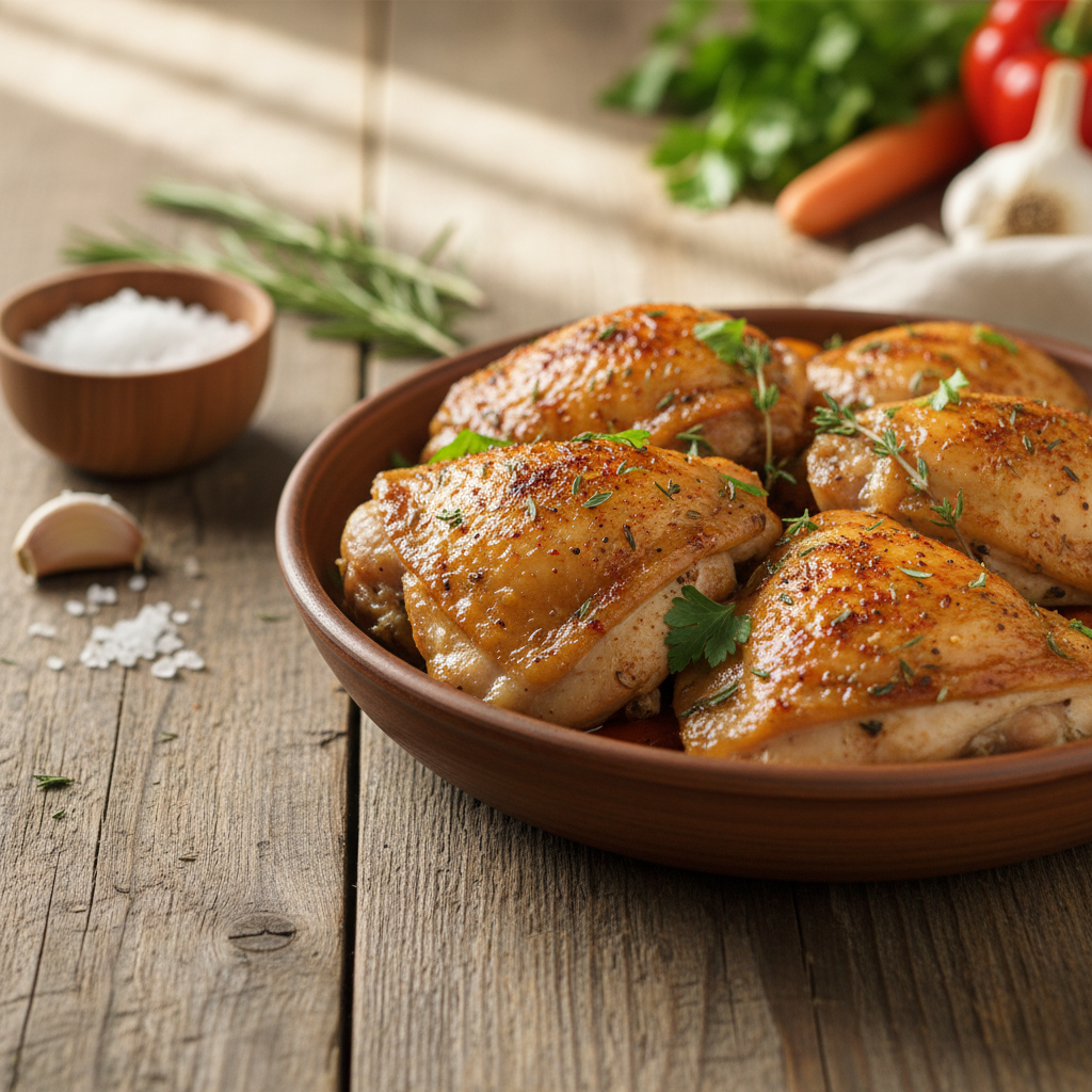 Sultingos vištienos šlaunelės orkaitėje: puikus receptas