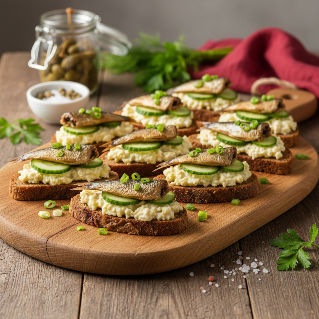 Sumuštiniai su šprotais: receptas, dingsiantis pirmas