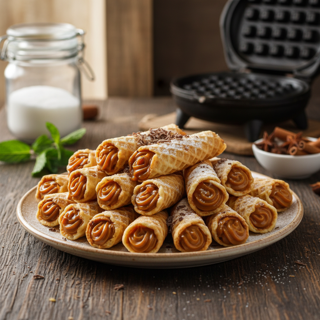 Traškūs vafliai su karamele: skonis kaip vaikystėje