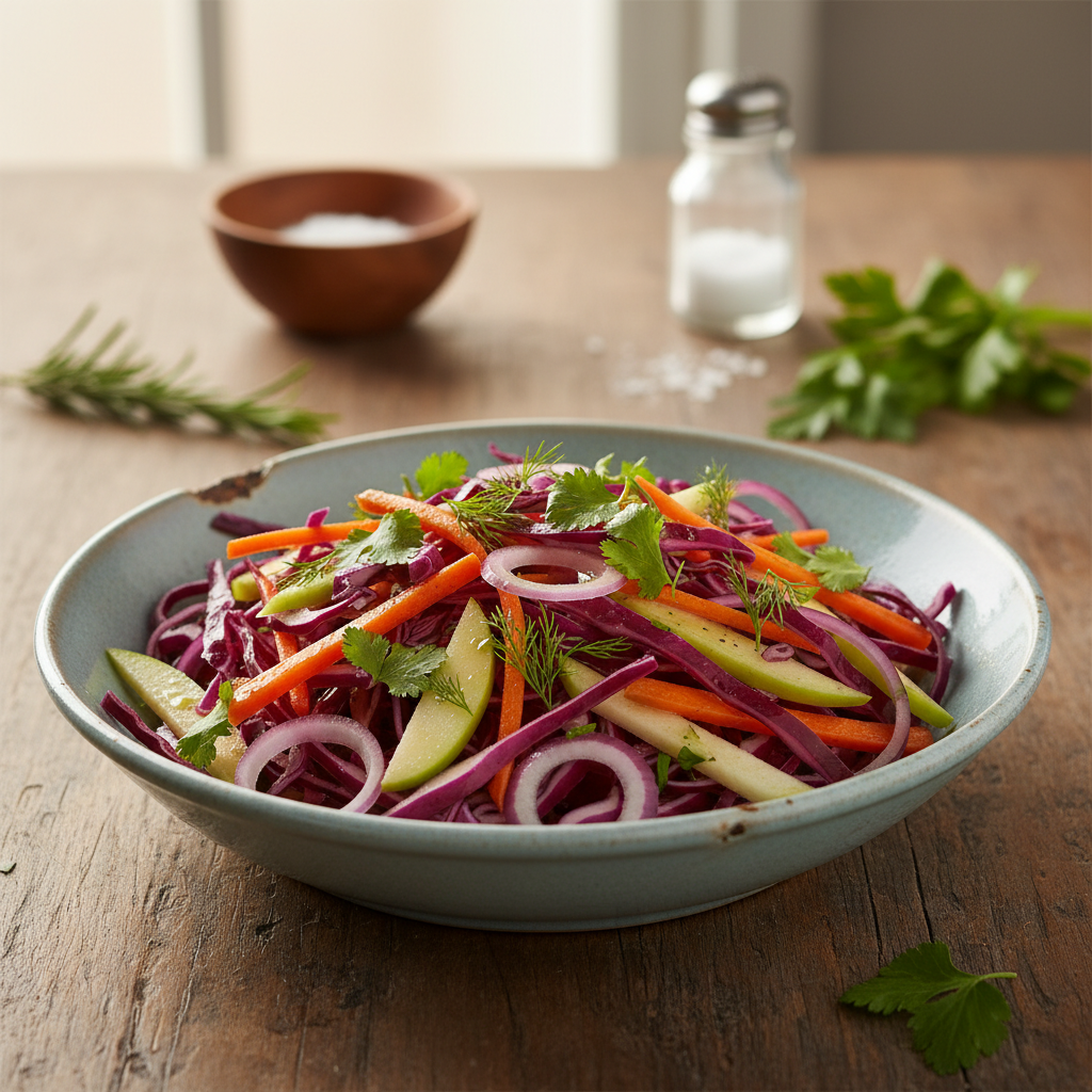 Raudonųjų kopūstų salotos: vitaminų bomba per kelias minutes