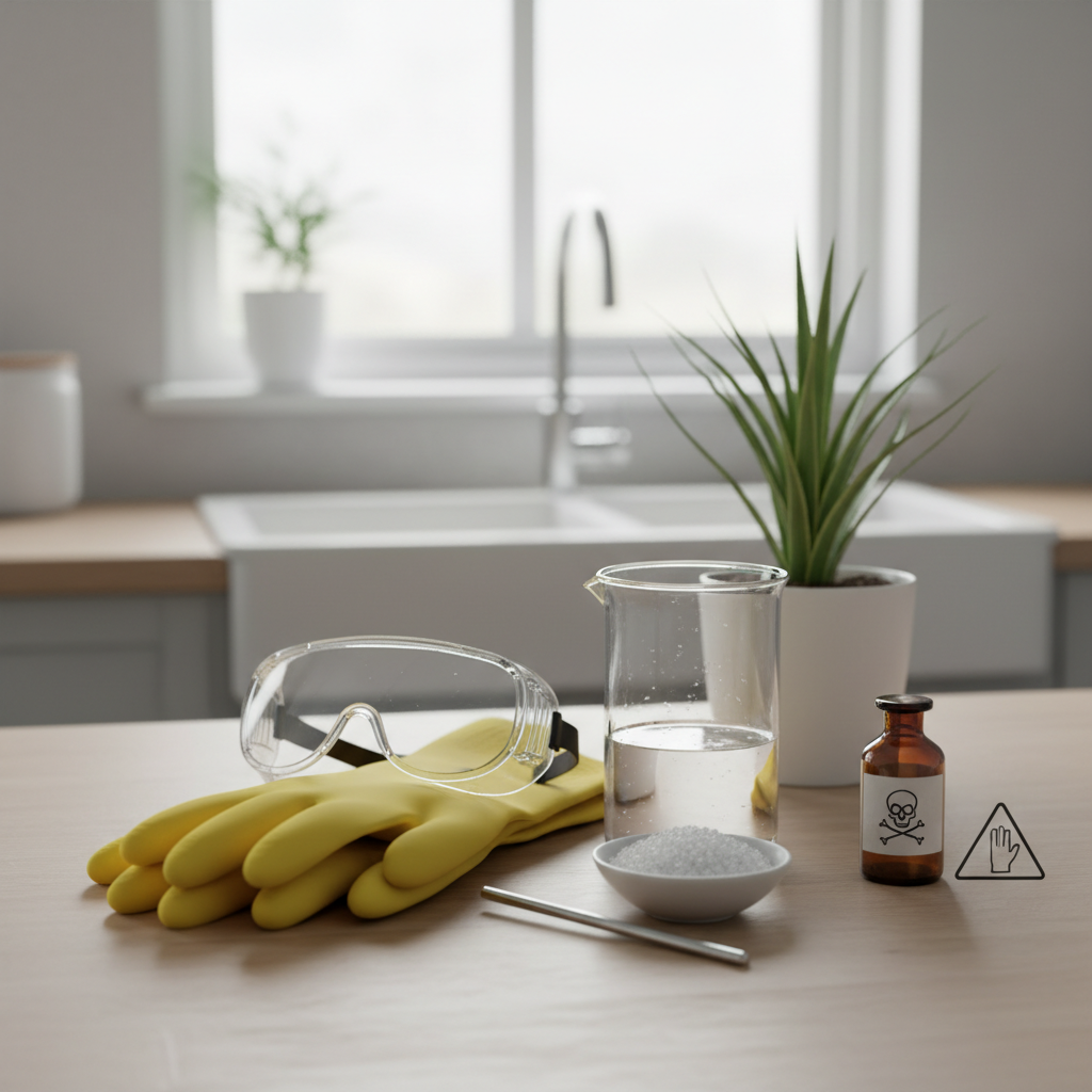 Kaustinė soda: kaip naudoti saugiai ir nesusižaloti